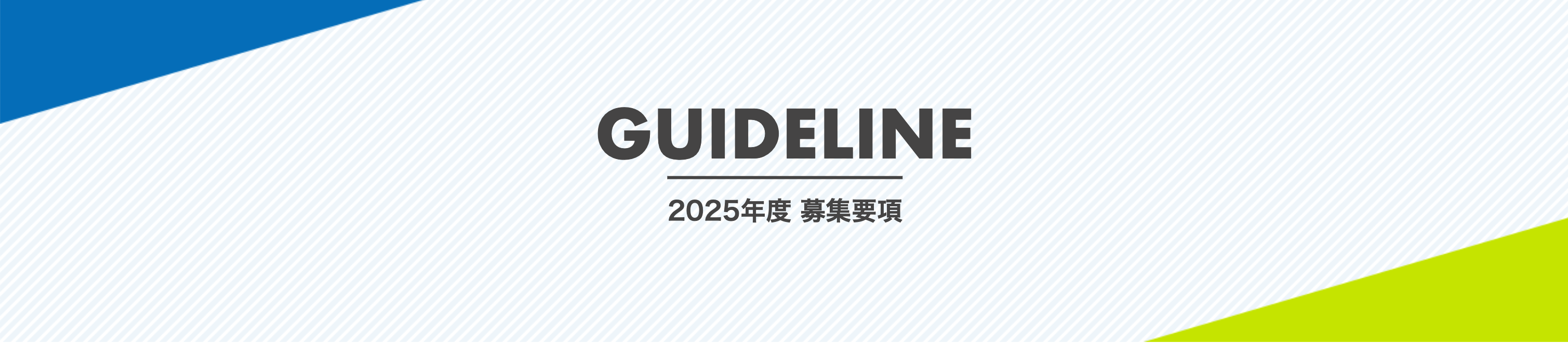 GUIDELINE 2025年度 募集要項